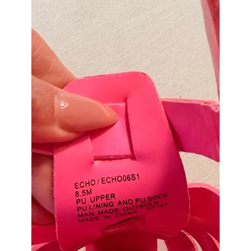 Steve Madden Echo Hot Pink Platform Fisherman Sandals Size 8.5